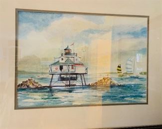 $200 Lighthouse watercolor 29" Wide by 23" high