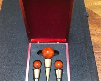 $25 Wooden top Bottle stoppers New in Box