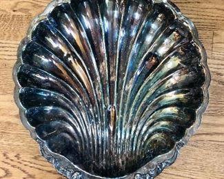 $40 Large silver plate shell