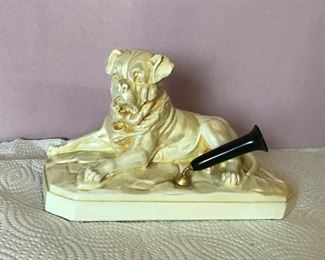 Antique Saint Bernard Dog Pen Holder, possibly made at the House of David, Benton Harbor, Mi