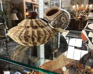 Native American Pine Needle Basket Est $500 Bid $75