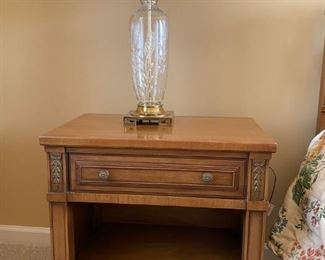 Two Matching Night Stands and Lamps