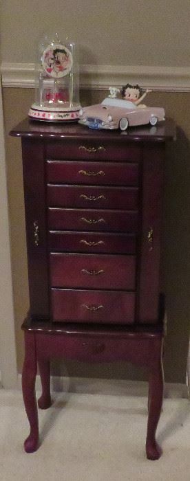 Jewelry armoire, Betty Boop collectibles
