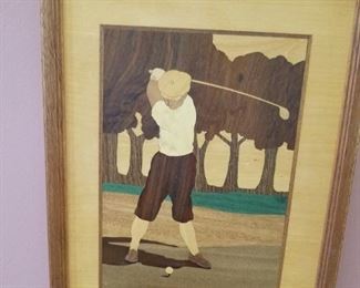 wooden golf art, by Nelson