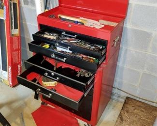 Craftsman tool box, loaded with tools