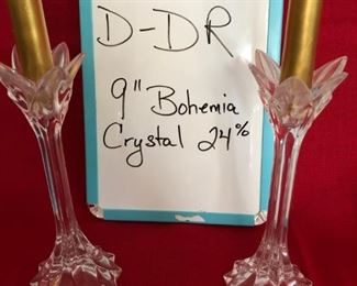 D-DR-13  $15  9" Crystal Candlesticks