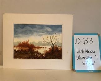 D-B3-13 $35 W.M. Weber Watercolor  20" x 16"