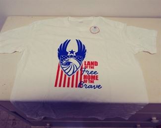 D-G-50 - New Land of the Free Home of the Brave Tee Shirt. Size Large - $6