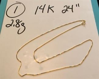 D-J-1   $150 14k  24" Gold Chain