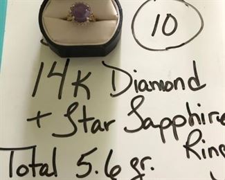D-J-10  $250  Star Sapphire/Diamond ring