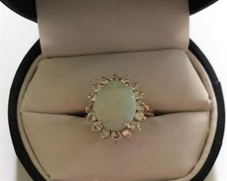 D-J-11   $400  14k Opal and Diamond ring