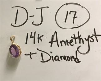 D-J-17  $150  14k Amethyst & Diamond Pendant