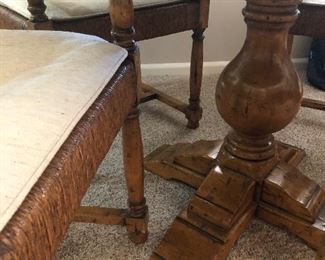 the pedestal base of the game table