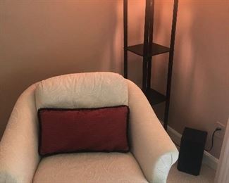 Swivel rocker club chair - ivory - $300 and floor lamp - $275