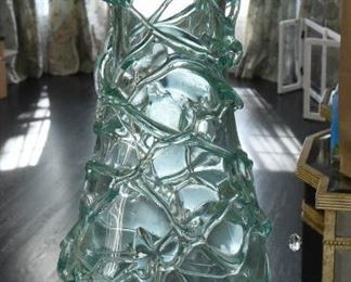 Large green glass vase  $45