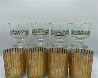 Gold Accented Holiday Glasses