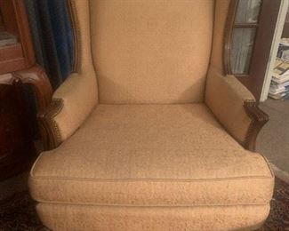 Reading chair with original and blemish-free upholstery.