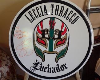 LECCIA TOBACCO LUCHADOR METAL SIGN