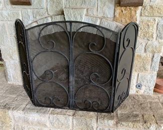 Iron fireplace screen