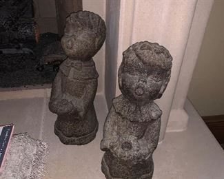 Concrete angel statues