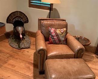 Rustic leather Nailhead chair