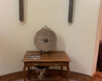Antique table , Antique grinding stone