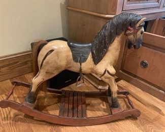 Wooden rocking horse