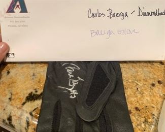 Carlos Baerga autograph glove