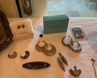 Silver and tigers eye jewelry 