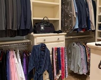 Custom shirts, suits, dress clothes, belts and ties. All current designs