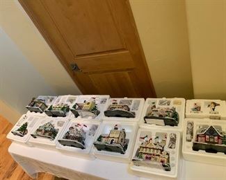 Christmas houses all lights working the Christmas village 