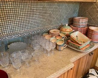 Fostoria, Italian Hans painted dishes 