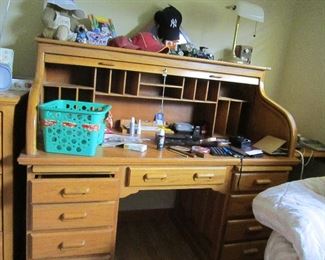 Oak roll top desk
