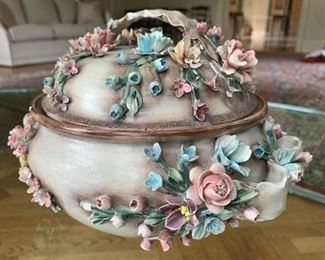 Alternate view - Capodimonte Centerpiece Bowl - $75 - 10" from handle to handle - 7 1/2" High
