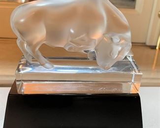 Lalique Bull on Stand - $75 - 4 1/4" at Base