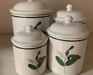 Set of 4 Cannisters - $20 - Large measures 9"H x 7 1/2"D