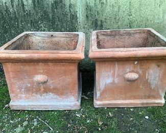 Pair of Terracotta Pots - $25 - 11 1/2"H x 14" square