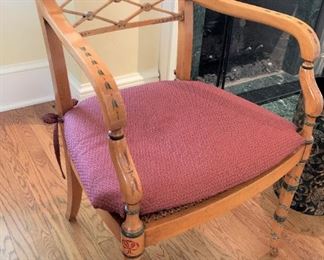 Alternate view - Hand Painted Antique Chair with Cane Seat - $175 - 33"H x 21"W x 21"D