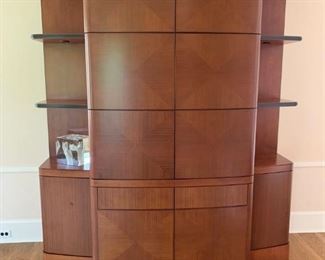 Contemporary lighted wall unit - $500 - 95"H x 80"W x 29"D - comes in 3 parts. This item will require professional movers.