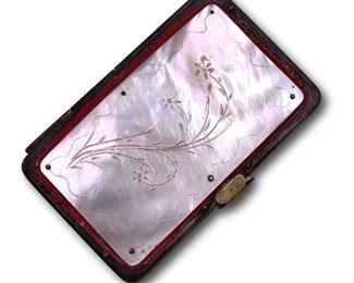 Mother of Pearl card case. Bidding ends at 3 p.m. on 7-20-2020. Register at https://auctions.mlestatesales.com. Don't forget to check out our other auctions too!