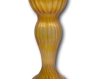 Large Favrile style vintage art glass vase. Bidding ends at 3 p.m. on 7-20-2020. Register at https://auctions.mlestatesales.com. Don't forget to check out our other auctions too!