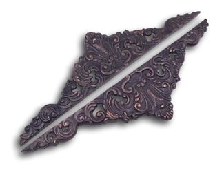 Pair of decorative metal escutcheons. Bidding ends at 3 p.m. on 7-20-2020. Register at https://auctions.mlestatesales.com. Don't forget to check out our other auctions too!