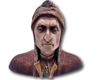 Dantes Chalkware bust. Bidding ends at 3 p.m. on 7-20-2020. Register at https://auctions.mlestatesales.com. Don't forget to check out our other auctions too!