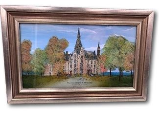 Reverse painted glass Northwestern University. Bidding ends at 3 p.m. on 7-20-2020. Register at https://auctions.mlestatesales.com. Don't forget to check out our other auctions too!