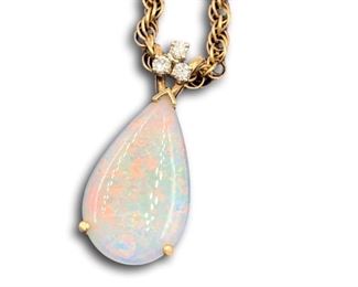 Teardrop opal and diamond necklace. Bidding ends at 3 p.m. on 7-20-2020. Register at https://auctions.mlestatesales.com. Don't forget to check out our other auctions too!