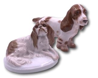 Pair of porcelain dogs including Rosenthal. Bidding ends at 3 p.m. on 7-20-2020. Register at https://auctions.mlestatesales.com. Don't forget to check out our other auctions too!