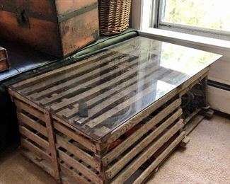 Vintage Marblehead lobster trap with glass top