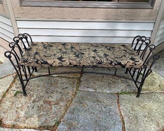 Vintage Large Heavy Wrought Iron Settee 