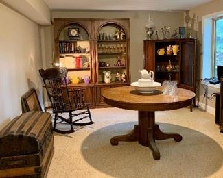 Lower Level of Home filled with Antiques , Collectibles, Books , Tool Room,  Cabinets, Shelves,, Christmas, etc.