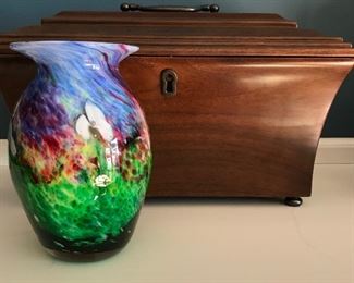 Art Glass & Tea Caddy